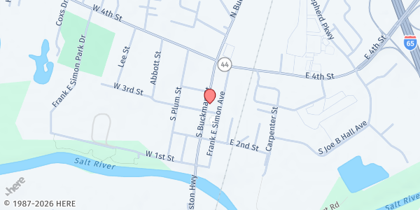 Map showing First Baptist Church of Shepherdsville at 254 S Buckman St, Shepherdsville, KY