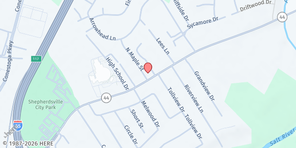 Map showing Shepherdsville First Church Of The Nazarene at , Shepherdsville, KY