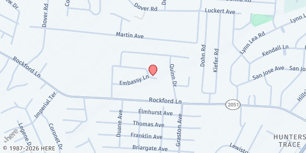 Map showing Chapel Hill United Church-Christ at 2307 Embassy Ln, Shively, KY