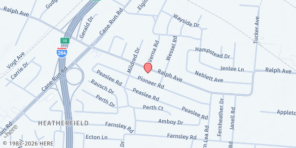 Map showing Ralph Avenue Baptist Church at 2900 Ralph Ave, Shively, KY