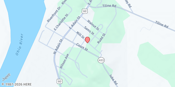 Map showing Livingston County Helping Hands at 509 Mill Street, Smithland, KY