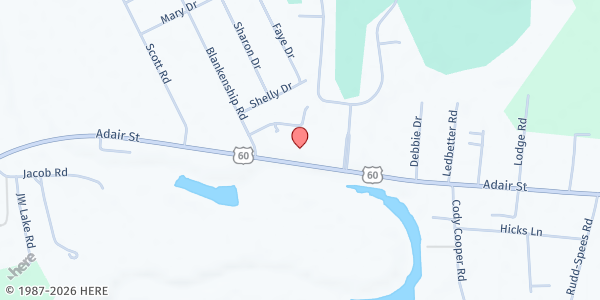 Map showing Ohio Valley Baptist Church at 1521 US-60, Smithland, KY