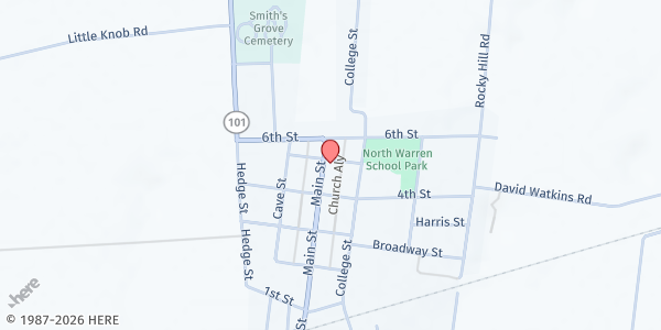 Map showing SOKY Patriots at 434 North Main Street, Smiths Grove, KY