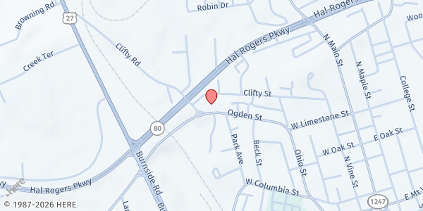 Map showing Living Bread Soup Kitchen at 512 Ogden St., Somerset, KY