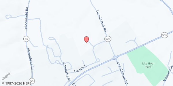 Map showing Washington Co. Community Action at 394 Lincoln Drive suite 2, Springfield, KY