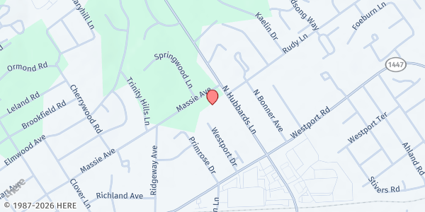 Map showing St Matthew's Episcopal Church at 330 N Hubbards Ln, St Matthews, KY