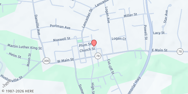 Map showing Stanford Baptist Church at 204 Church St, Stanford, KY