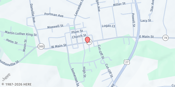 Map showing Stanford Presbyterian Church at 213 E Main St, Stanford, KY
