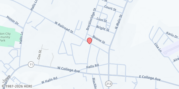 Map showing Powell County Food Pantry at 225 Washington St, Stanton, KY