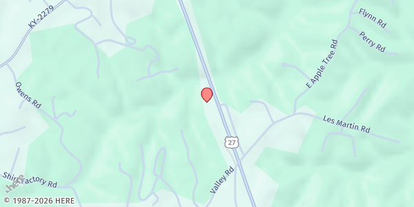 Map showing The Lord's Cafe at 1920 South Highway 27, Stearns, KY