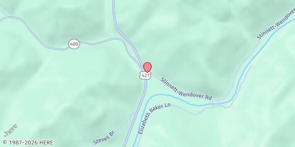 Map showing Stinnett Area Food Pantry at 4225 Highway 406, Stinnett, KY