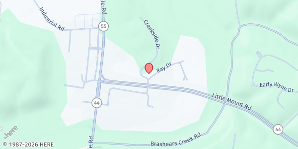 Map showing CAA Spencer County - Taylorsville at 44 Creekside Drive, Taylorsville, KY