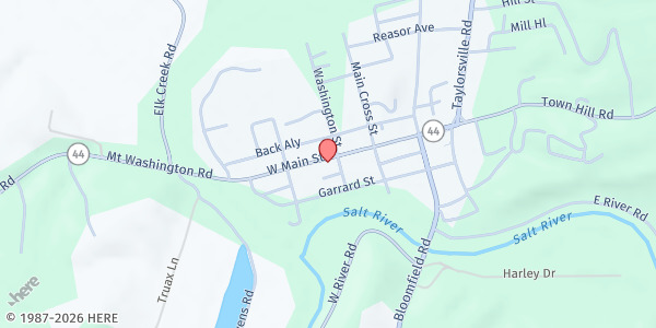 Map showing First Baptist Church Of Taylorsville at , Taylorsville, KY