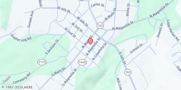 Map showing Monroe County Fiscal Court at 200 North Main Street, Tompkinsville, KY