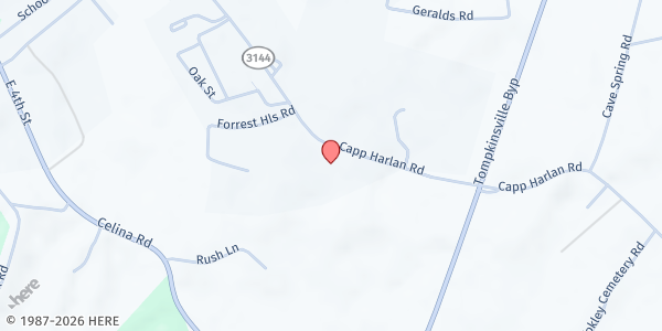 Map showing Monroe County Senior Center at 800 Capp Harlan Road, Tompkinsville, KY