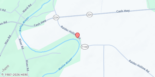 Map showing W.J.C.R. Food Ministry at 13101 Raider Hollow Rd, Upton, KY