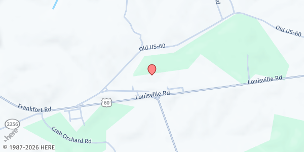 Map showing Graefenburg Christian Church at 5900 Louisville Road, Waddy, KY