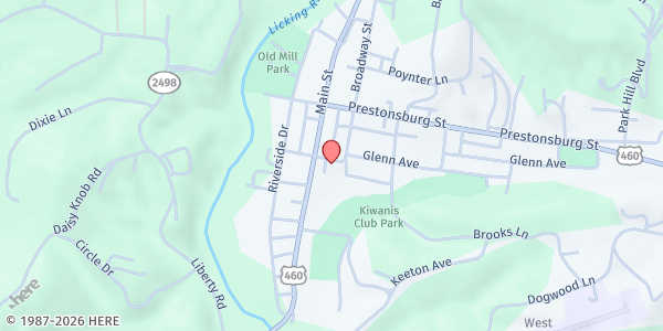 Map showing Morgan Co. CSS CSFP at 256 Court Street, West Liberty, KY