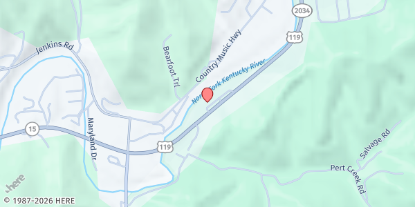 Map showing Letcher County Food Pantry at 331 Hwy 119, Whitesburg, KY