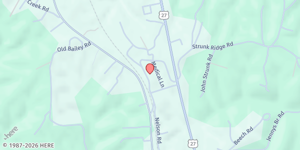 Map showing McCreary Christian Center at 76 Medical LN., Whitley City, KY
