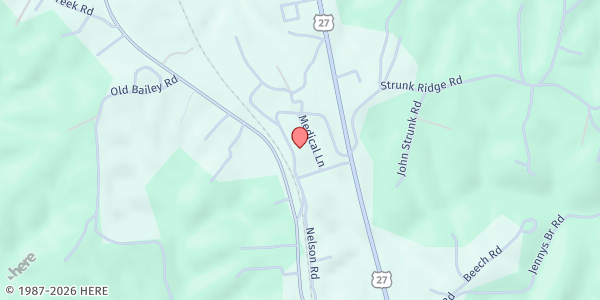 Map showing McCreary Christian - CSFP at 55 Medical Lane, Whitley City, KY
