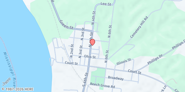 Map showing First Christian Church at 326 4th St, Wickliffe, KY