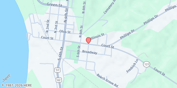 Map showing Full Gospel Temple at 754 Court St, Wickliffe, KY