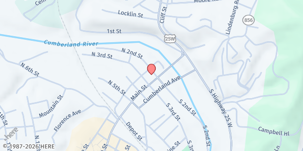 Map showing Mt. Pisgah Baptist Church at 910 Hwy. 904 E., Williamsburg, KY