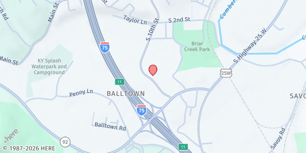 Map showing OLPH Catholic Church at 650 S. 10th Street, Williamsburg, KY