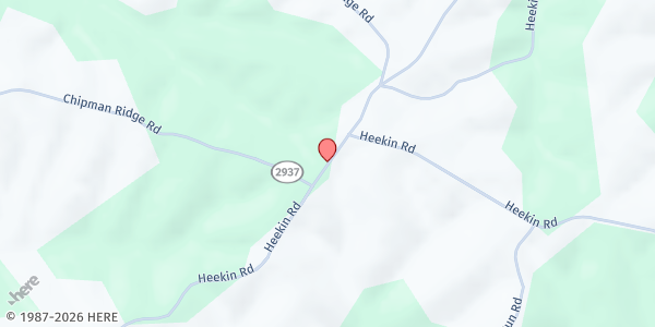 Map showing Clover Mission Baptist Church at 2175 Heekin Lawrenceville Rd., Williamstown, KY