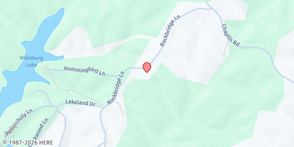 Map showing God's Blessings Food Pantry at 460 Rockbridge Church Road, Willisburg, KY