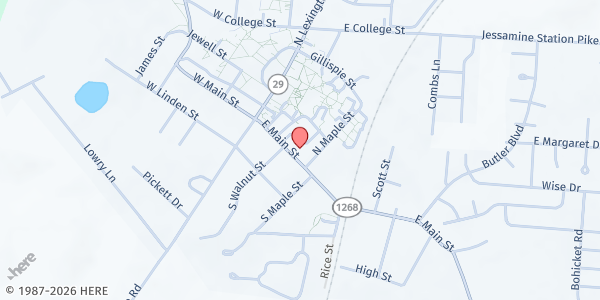 Map showing Community Service Center of Wilmore-High Bridge at 209 E. Main St., Wilmore, KY