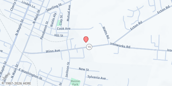 Map showing Ark of Mercy Church of God at 240 Winn Ave, Winchester, KY