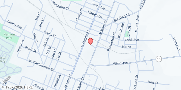 Map showing Grace Bible Church Winchester at 250 North Main Street, Winchester, KY