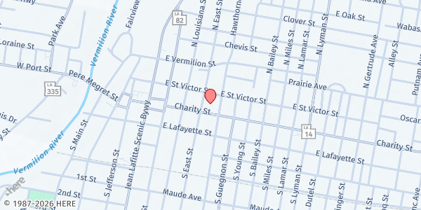 Map showing Assist Agency (Vermilion) - Abbeville at 407 Charity St., Abbeville, LA