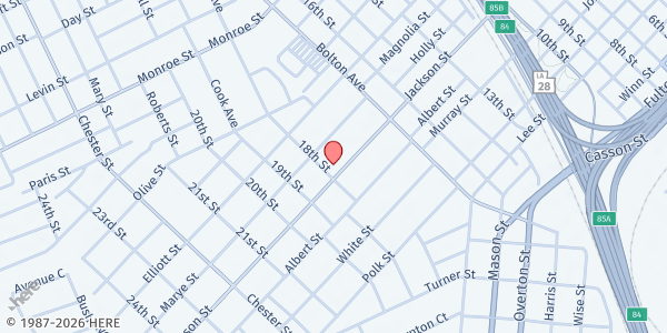 Map showing Central LA AIDS Support Service at 1784 Jackson St., Alexandria, LA
