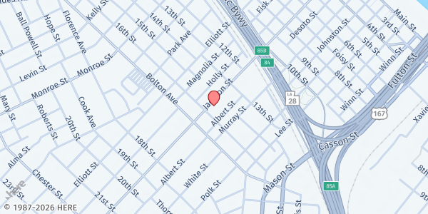 Map showing Central Louisiana Homeless Coalition - Alexandria at 1515 Jackson St., Alexandria, LA