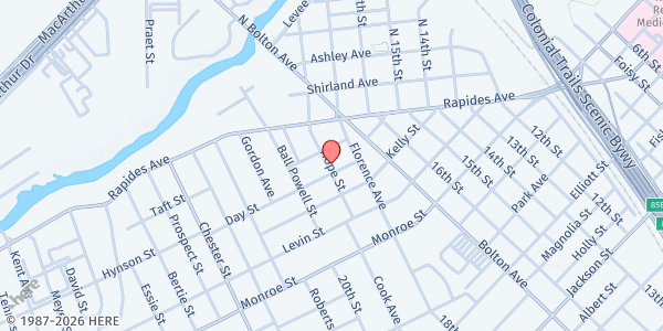 Map showing First Union Baptist Church at 213 Hope St, Alexandria, LA