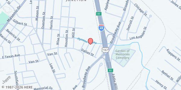 Map showing Greater St. Lawrence Baptist Church at 2911 Cypress St., Alexandria, LA