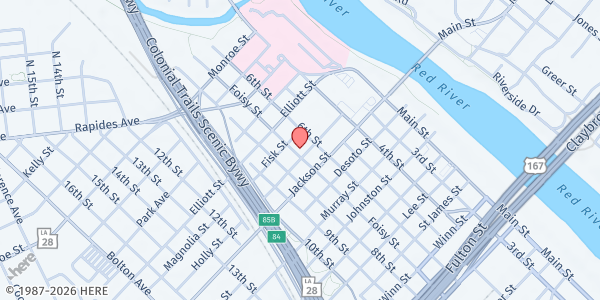 Map showing Salvation Army (Alexandria) at 620 Beauregard St., Alexandria, LA