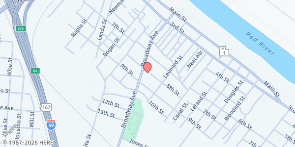 Map showing True Vine Missionary Baptist at 2600 8th Street, Alexandria, LA