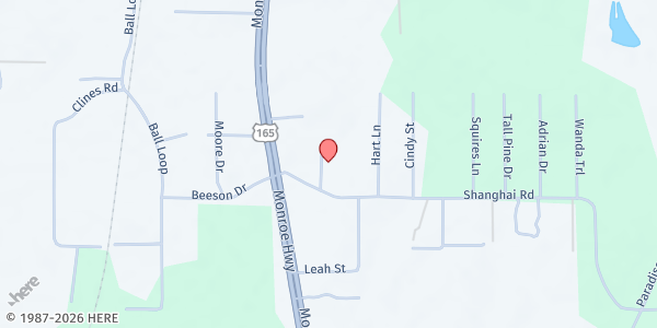 Map showing Ball Community Food Pantry at 100 Municipal Dr, Ball, LA