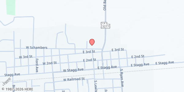 Map showing First Baptist Church of Basile at 3001 E Schambers St, Basile, LA