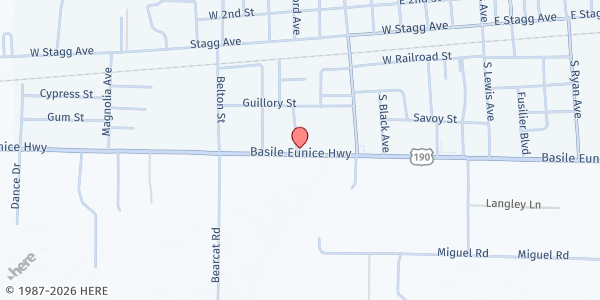 Map showing Greater Golden Light Baptist Church at 2403 Basile Eunice Hwy., Basile, LA