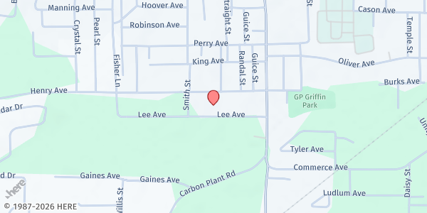 Map showing Holy Temple COGIC at 1412 Lee Ave., Bastrop, LA