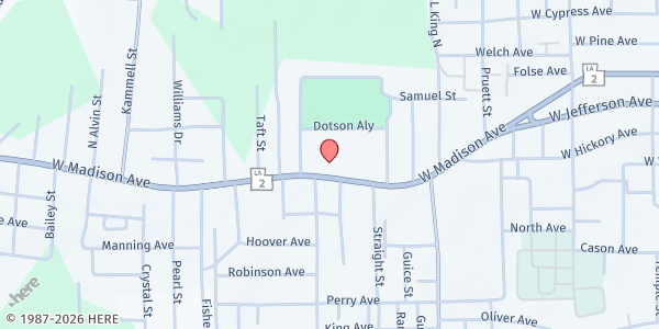 Map showing Morehouse Pinebelt CAP at 1602 W. Madison Ave., Bastrop, LA