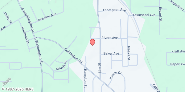 Map showing Robinson-Williams RHOC at 1510 Elm St., Bastrop, LA