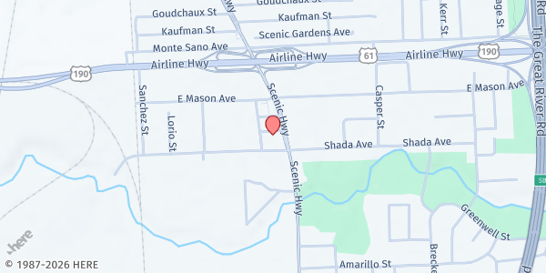 Map showing Allen Chapel AME Church at 6175 Scenic Hwy., Baton Rouge, LA