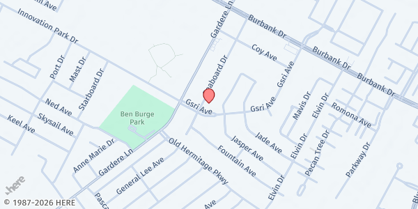 Map showing Capital City Church at 1555 Seabord Ave., Baton Rouge, LA