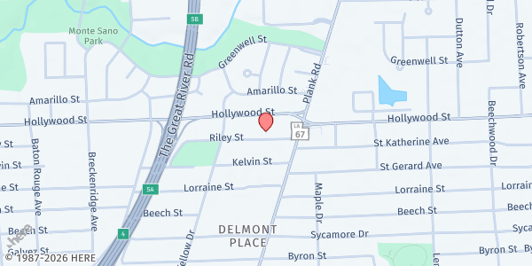 Map showing Charles R. Kelly Community Center at 3535 Riley St., Baton Rouge, LA